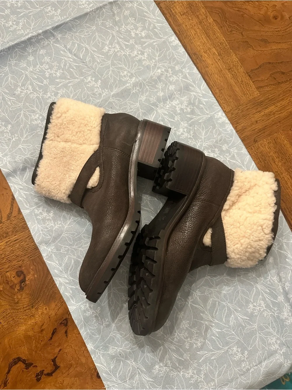COACH Gabriella vintage leather & shearling ankle boots